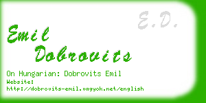 emil dobrovits business card